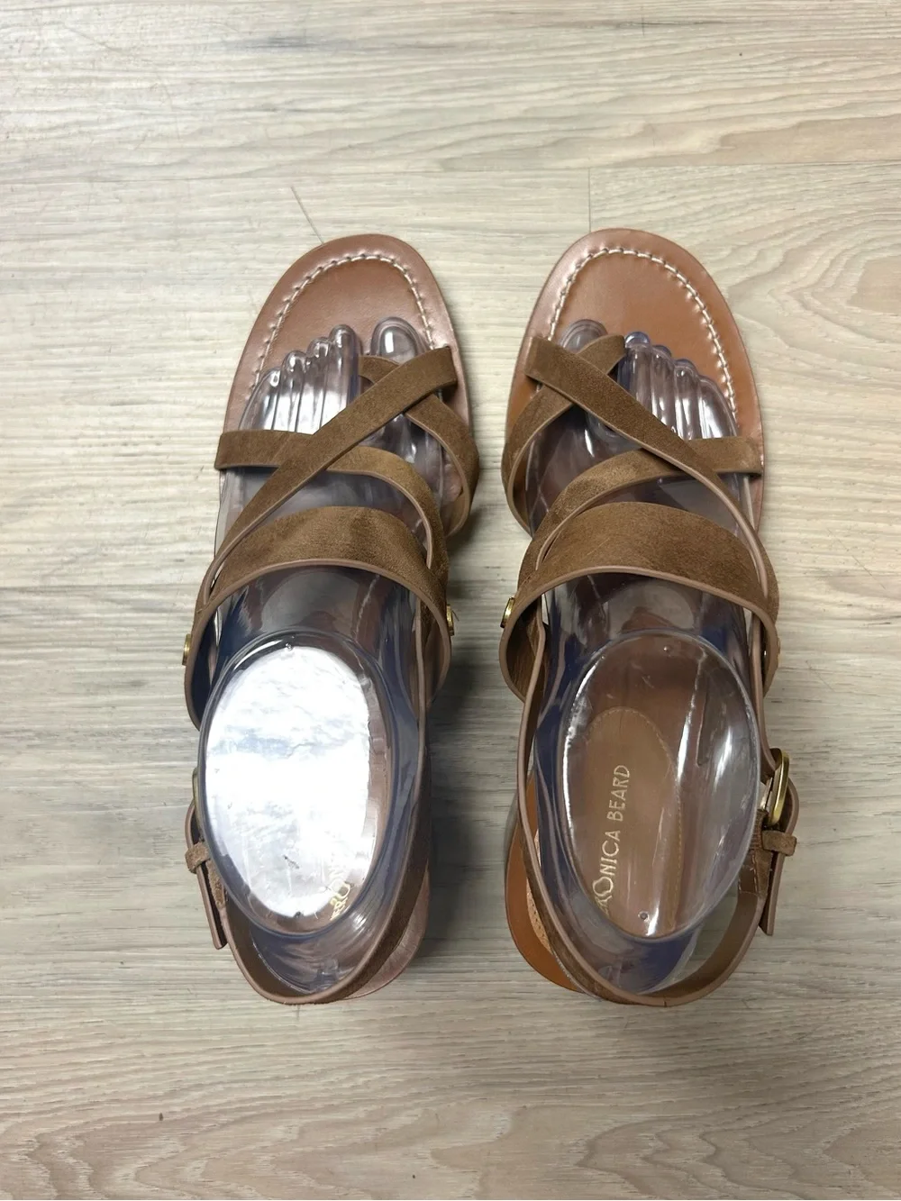 Veronica Beard Sandals Elodie Slingback Brown Leather Strappy Womens Sz 8.5M - Picture 9 of 14